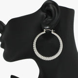 91865, ROUND METAL HOOP PIN CATCH EARRING