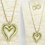91870, HEART CHARM LONG PENDANT NECKLACE, VALENTINE'S DAY
