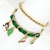 91915, PENGUIN CHRISTMAS THEME CHARM STRETCH BRACELET SET, HOLIDAY
