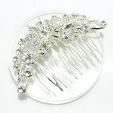 91956, FLORAL RHINESTONE BRIDAL HAIR COMB, CRYSTAL WEDDING PIECES
