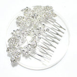 91962, FLORAL RHINESTONE BRIDAL HAIR COMB, CRYSTAL WEDDING PIECES