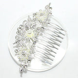 91963, PEARL & RHINESTONE BRIDAL HAIR COMB, CRYSTAL WEDDING PIECES