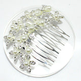 91965, PEARL & RHINESTONE BRIDAL HAIR COMB, CRYSTAL WEDDING PIECES