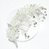 91966, FLORAL VINE RHINESTONE BRIDAL HAIR COMB, CRYSTAL WEDDING PIECES