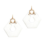 92073, GEOMETRIC FAUX LEATHER EARRING