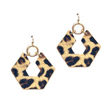 92073, GEOMETRIC FAUX LEATHER EARRING