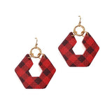 92073, GEOMETRIC FAUX LEATHER EARRING