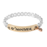 92085, "MOTHER" HEART CHARM INSPIRATION STRETCH BRACELET