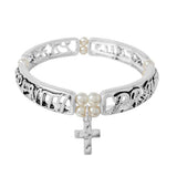 92089, "SERENITY PRAYER" CROSS CHARM INSPIRATION STRETCH BRACELET