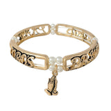 92092, "LORD'S PRAYER" PRAYER CHARM INSPIRATION STRETCH BRACELET
