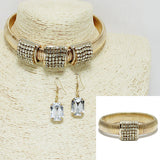 92112, PAVE RHINESTONE SNAKECHAIN CHOKER NECKLACE WITH BRACELET