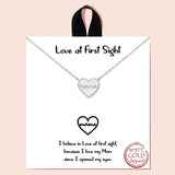 92160, 18K GOLD DIPPED "LOVE AT FIRST SIGHT" DAINTY HEART MAMA NECKLACE, MOTHER'S DAY