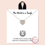 92194, GOLD DIPPED, "THE WORLD IS A JUNGLE" DAINTY TIGER NECKLACE