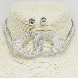 92197, "DOUBLE O" BAGUETTE RHINESTONE CHOKER NECKLACE
