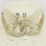 92197, "DOUBLE O" BAGUETTE RHINESTONE CHOKER NECKLACE