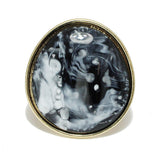 92211, CHUNKY GEOMETRIC CELLULOID ACETATE BANGLE BRACELET