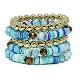 92253, MULTI LAYERED HEISHI BEAD STRETCH BRACELET