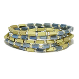 92255, RECTANGLE MULTI LAYERED BEAD STRETCH BRACELET
