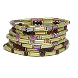 92256, MIXED MULTI LAYERED BEAD STRETCH BRACELET
