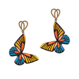 92258, GARDEN BUTTERFLY FAUX LEATHER EARRING