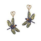92259, GARDEN DRAGONFLY FAUX LEATHER EARRING