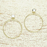 92282, RECTANGLE RHINESTONE ACCENT ROUND EARRING