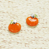 92324, PUMPKIN EPOXY STUD EARRING, HALLOWEEN, THANKSGIVING