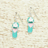 92325, FLORAL HEART FLIP FLOP EPOXY DANGLE EARRING