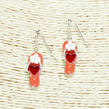 92325, FLORAL HEART FLIP FLOP EPOXY DANGLE EARRING