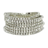 92348, PAVE RHINESTONE MULTI LAYERED STRETCH BRACELET
