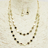 92351, ROUND ACCENT DOUBLE LAYERED NECKLACE