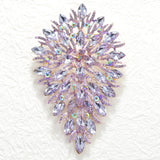 92375, OVERSIZED FLOWER ACCENT RHINESTONE EVENING PIN BROOCH