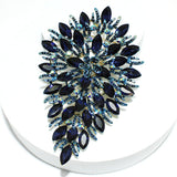 92375, OVERSIZED FLOWER ACCENT RHINESTONE EVENING PIN BROOCH