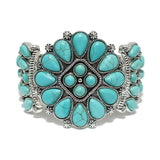 92391, WESTERN TURQUOISE STONE STRETCH BRACELET