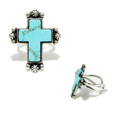 92475, WESTERN CROSS MOHAIR ANIMAL PRINT CUFF RING