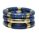 92499, GLITTER CELLULOID ACETATE TUBE MULTI LAYERED STRETCH BRACELET