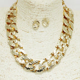 92505, HALF HAMMERED CHAIN METAL NECKLACE