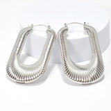 93545, OVERSIZED GEOMETRIC METAL PIN CATCH EARRING