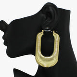 93545, OVERSIZED GEOMETRIC METAL PIN CATCH EARRING