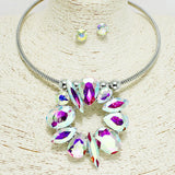 93547, MULTI SHAPE RHINESTONE CHOKER NECKLACE