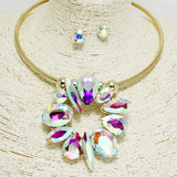 93547, MULTI SHAPE RHINESTONE CHOKER NECKLACE