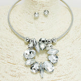 93547, MULTI SHAPE RHINESTONE CHOKER NECKLACE