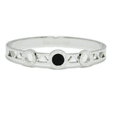 93561, ROUND ROMAN NUMERAL ACCENT STAINLESS STEEL BANGLE BRACELET