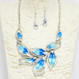 93569, FLOWER LEAVES ACCENT CELLULOID ACETATE NECKLACE