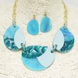 93571, GEOMETRIC CELLULOID ACETATE ACCENT NECKLACE