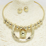 93575, HAMMERED METAL CHOKER NECKLACE