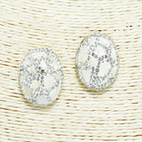 93597, SEMI PRECIOUS STONE ACCENT CONVEX OVAL EARRING