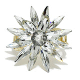 93620, CHUNKY FLOWER RHINESTONE BANGLE BRACELET