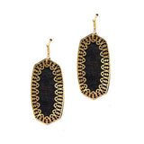 93650, GEOMETRIC FILIGREE ACCENT WOOD EARRING