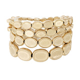 93655, GEOMETRIC BEAD MULTI LAYERED STRETCH BRACELET